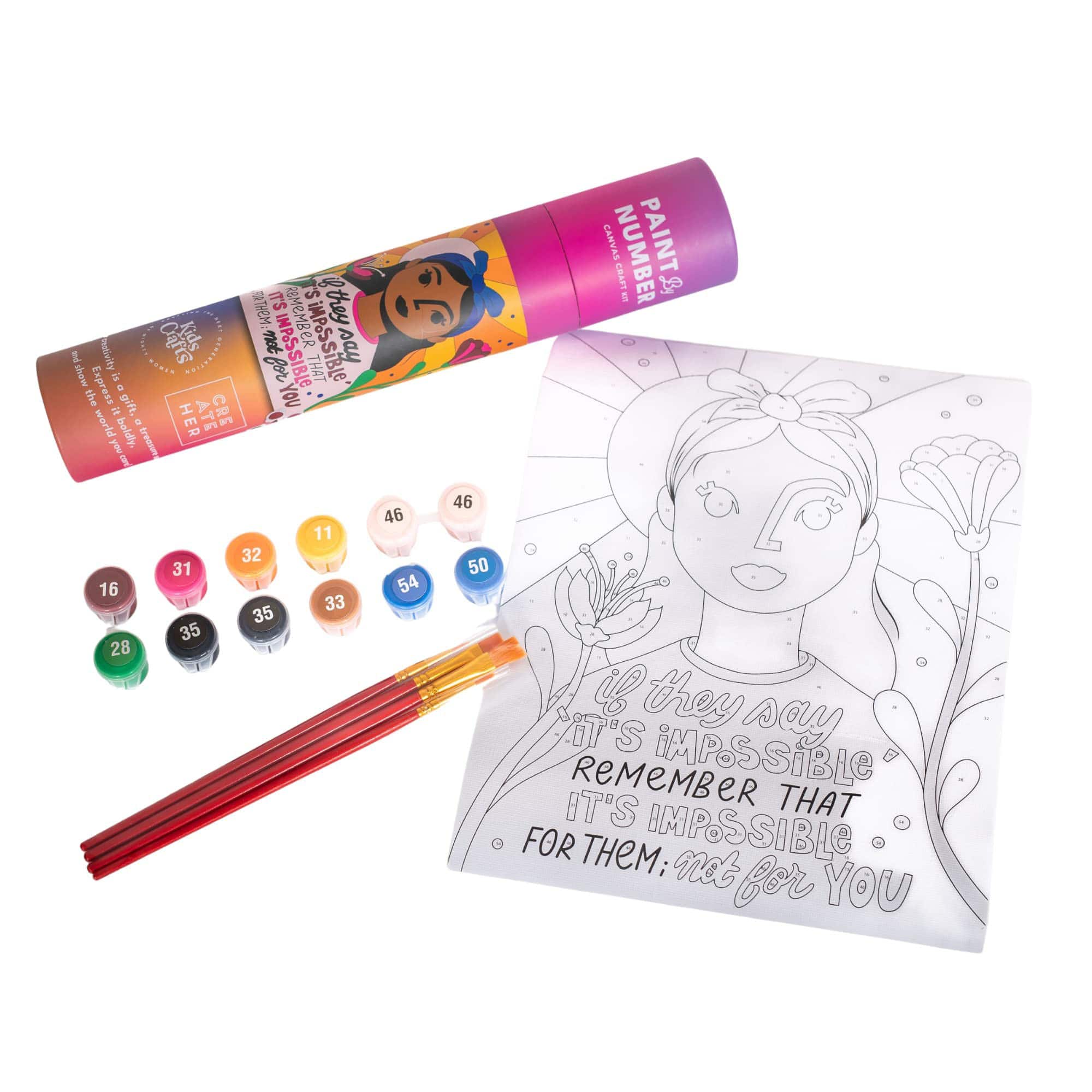 Kids Crafts Nothing Is Impossible Paint By Number Canvas Kit